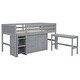 preview thumbnail 7 of 20, Twin Size Low Loft Bed With Pull-Out Desk,Drawers,Cabinet and Shelves for Home