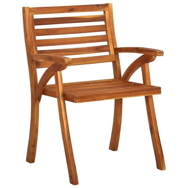 vidaXL Patio Dining Chairs with Cushions 3 pcs Solid Acacia Wood - 23.2" x 23.2" x 34.3"