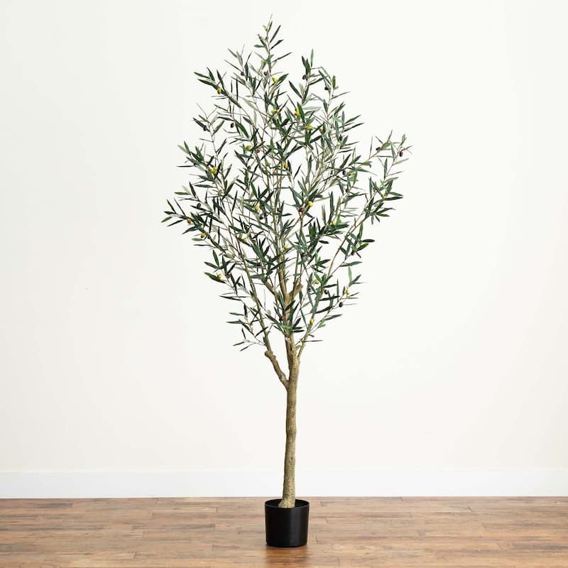 Greco Olive Artificial Potted Tree - 7'