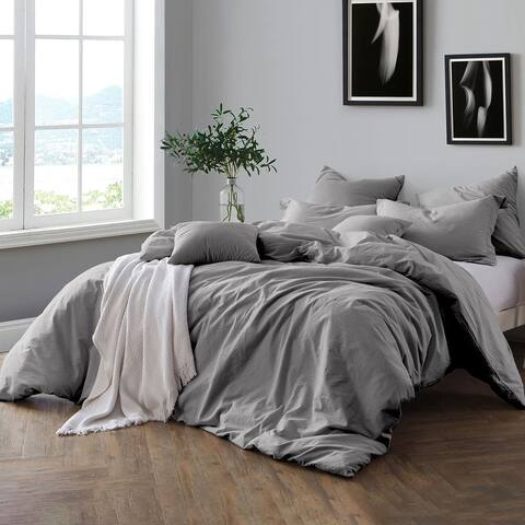 Swift Home Premium Cotton Prewashed Chambray Duvet Cover Set