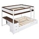 preview thumbnail 4 of 17, Full-Over-Full Bunk Bed with Twin size Trundle, Storage and Desk,with 2 USB and 2 three-holes Plugs
