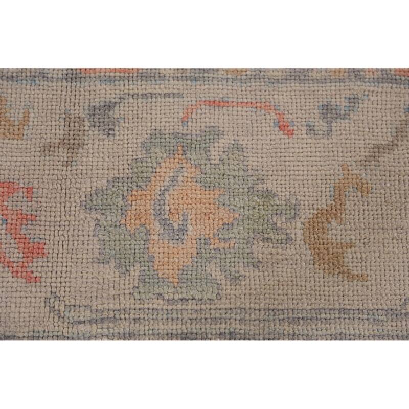 Hand Knotted Oriental 100% Wool Carpet Transitional All-Over Beige & Ivories Oushak Area Rug - 11' 4'' X 8' 4''