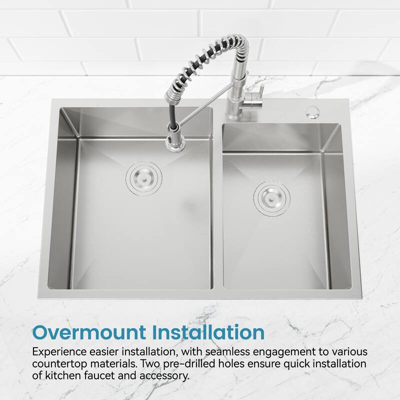 Embedded Double Bowl Kitchen Sink