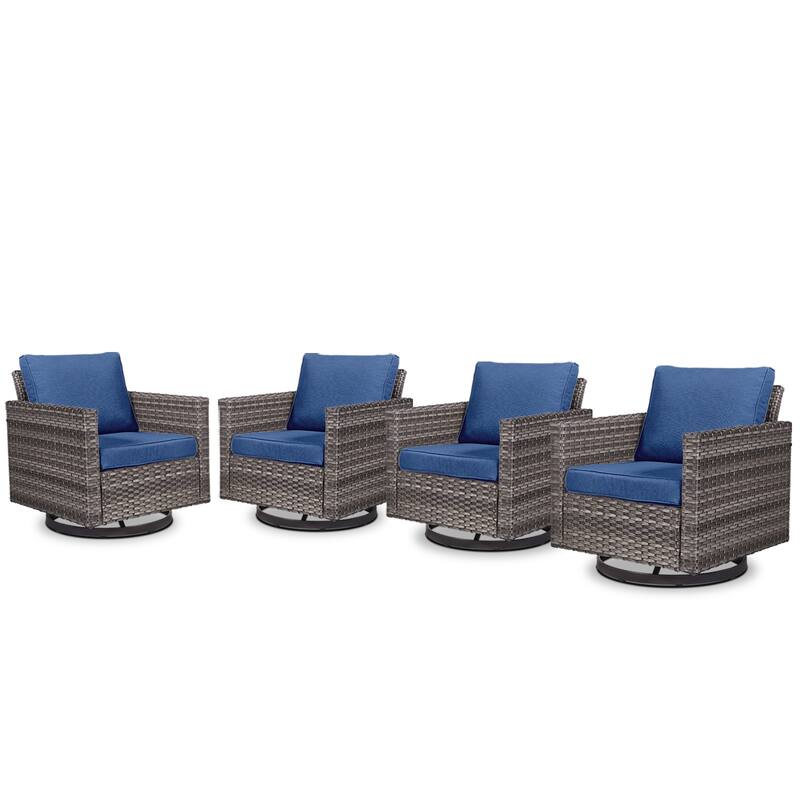 Gymojoy 4 Pieces Outdoor Patio Swivel Chairs with Cushion
