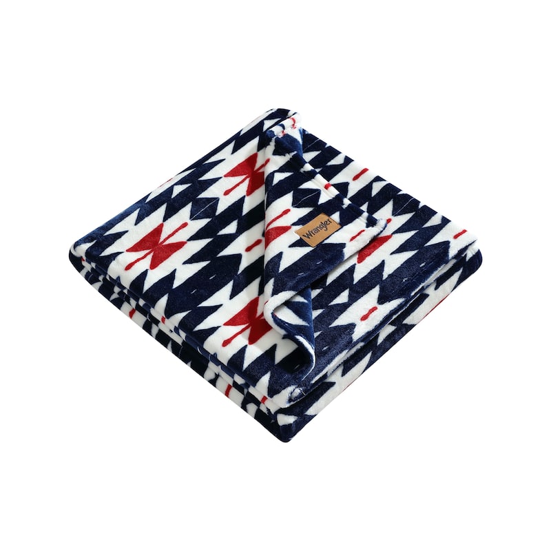 Wrangler Printed Ultra Soft Plush Fleece Throw Blanket.