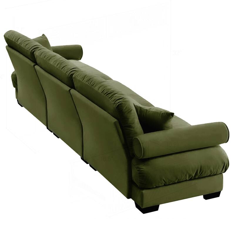 Luxurious Oversize Velvet Sofa with Multiple Pillows for Supreme Comfort