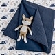 preview thumbnail 3 of 3, Mills Waffle Navy 4pc Baby Crib Bedding Set - Levtex Baby