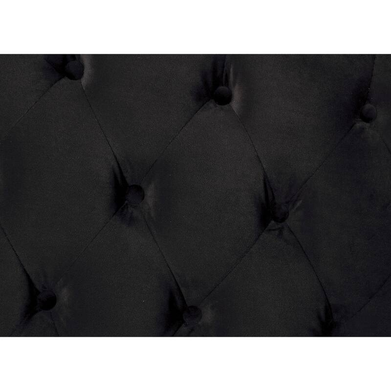 Transitional Black Finish Fully Upholstered Platform 1 PC Bed