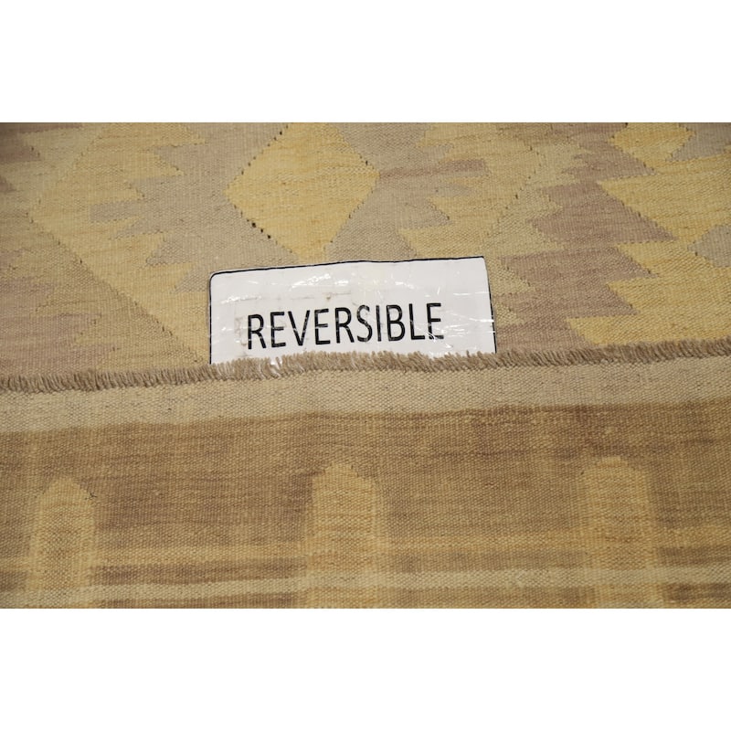 Hand Woven Oriental 100% Wool Carpet Southwestern Tribal Multi-Colored Kilim Area Rug - 9' 0'' X 5' 11''