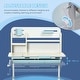 preview thumbnail 4 of 3, Wooden Kids Study Desk, Height Adjustable Children School Study Table, Student Writing Desk with Tilt Desktop, Drawer - Blue