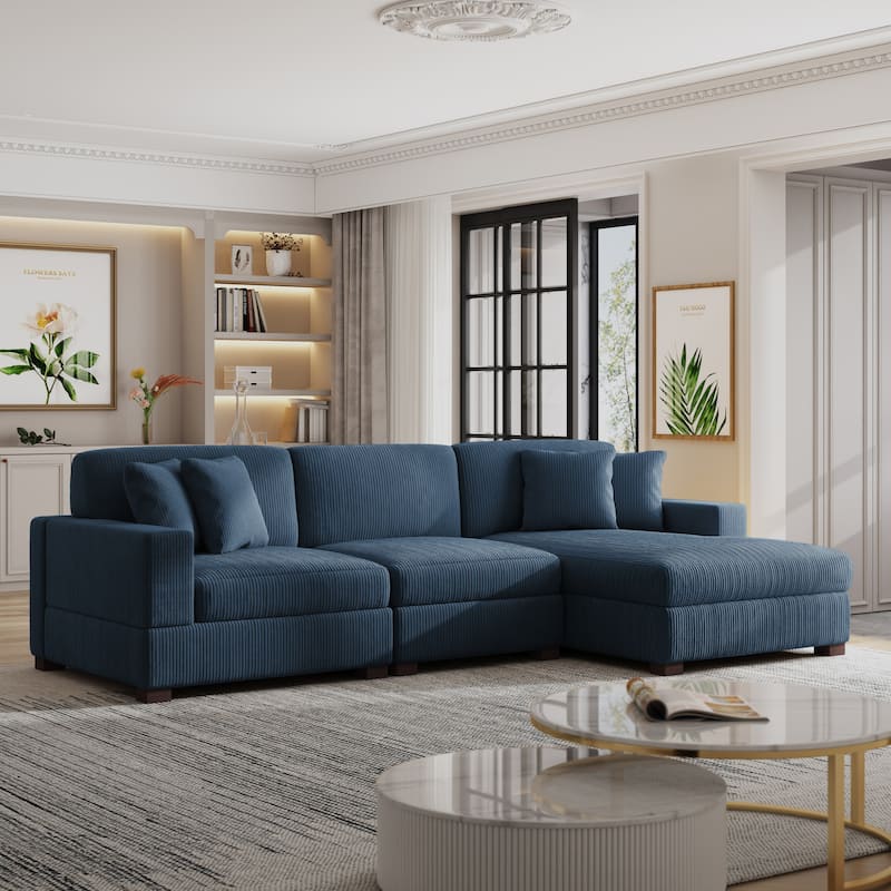 Oversized Modular Sectional Sofa Set with Pillows for Living Room