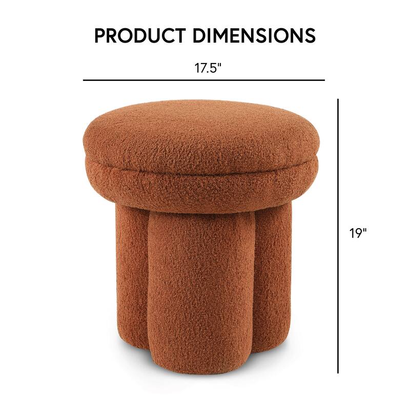 Furniture of America Ronan Modern 18-inch Mushroom Upholstered Ottoman