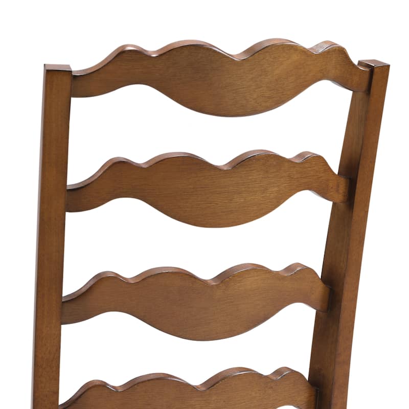 Distressed 17"W Wooden Ladder Back Dining Chairs