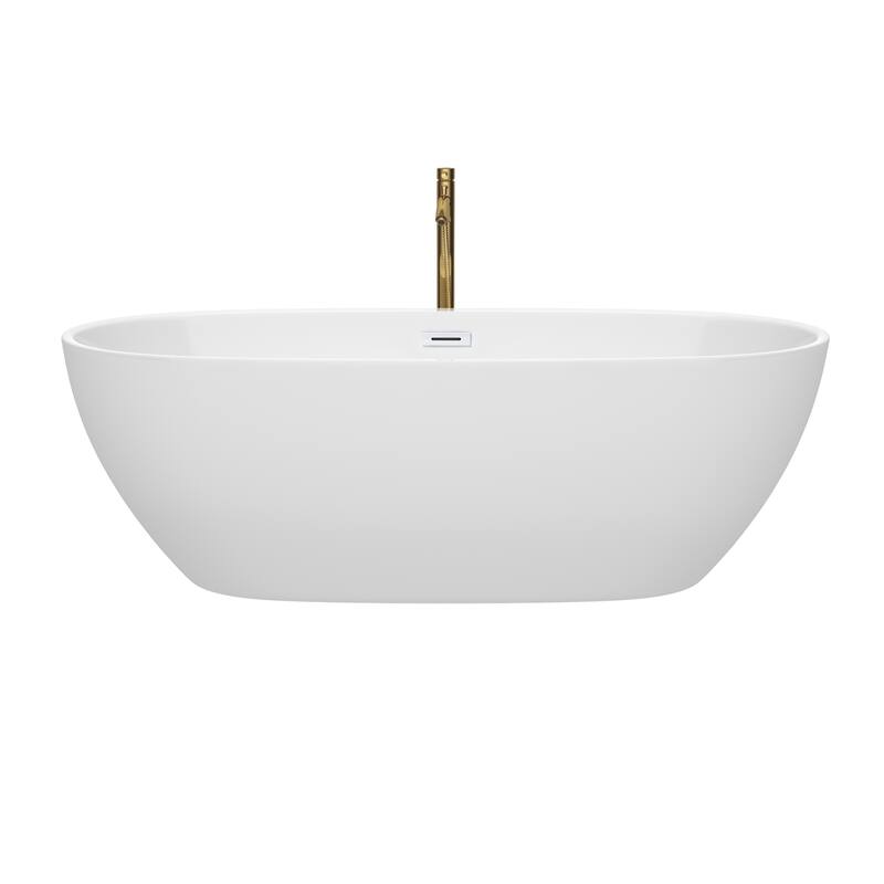Wyndham Collection Juno 71-inch White Freestanding Soaking Bathtub