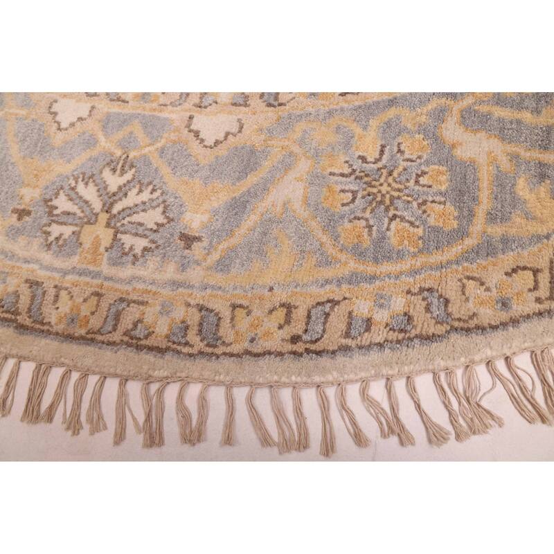 ECARPETGALLERY Hand-knotted Royal Oushak Ivory Wool Rug - 7'10 x 8'0