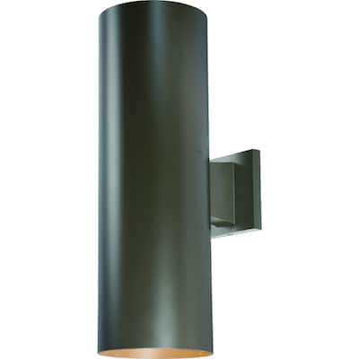 Volume Lighting 2-Light LED Anitique Bronze Outdoor Cylinder Sconce