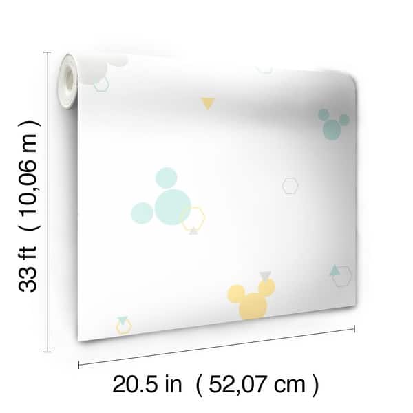 Disney Minnie Mouse Dots Green & Yellow Wallpaper
