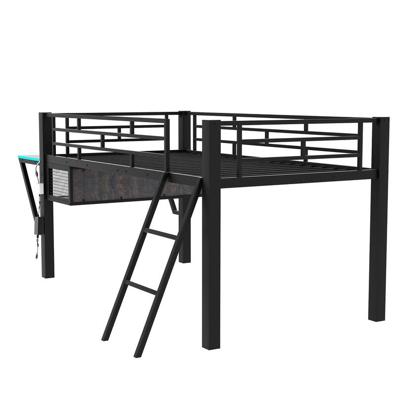 Gaming Mid Loft Bed with Desk
