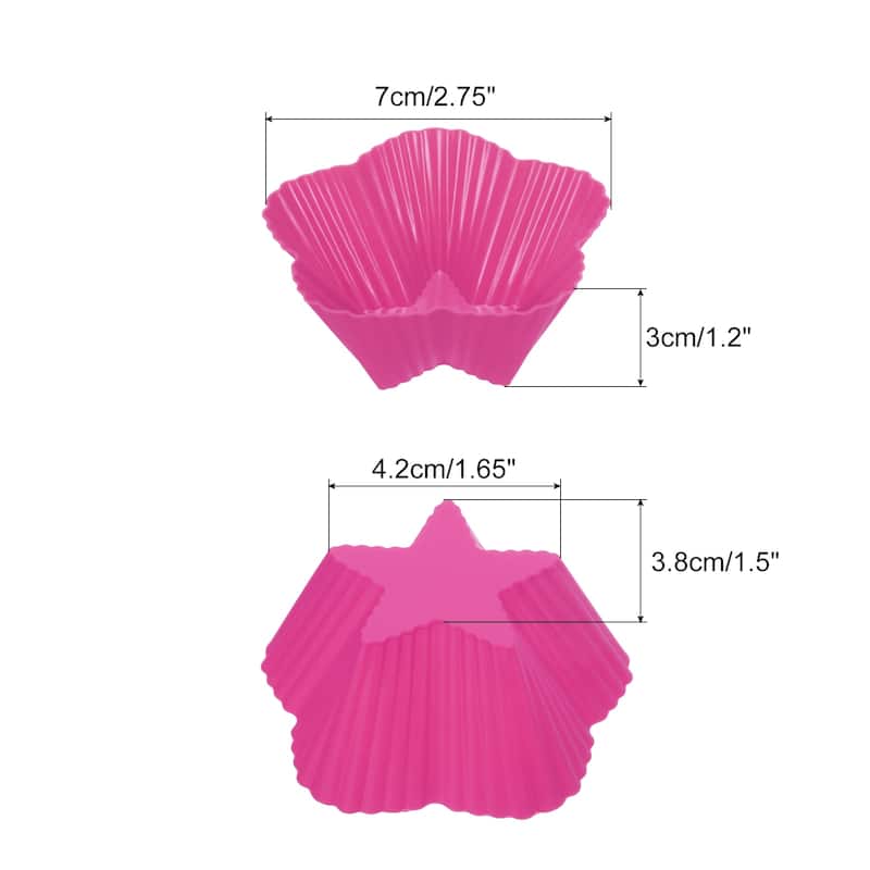 Reusable Muffins Cups Silicone Cupcake Liners Baking Cup - Rose Red