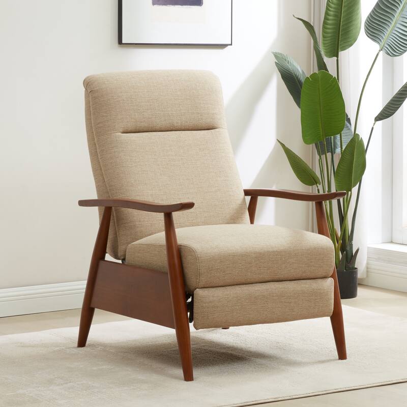 Taylor Wood Arm Push Back Recliner in Performance Fabric by Greyson Living