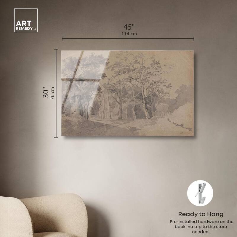 Grove with Road and Haycart Acrylic by Art Remedy, Ready to Hang