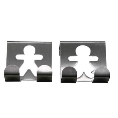 Double Hooks Over The Cabinet Door Set of 2 - 2"H x 2"W x 1 3/4"D