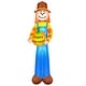 preview thumbnail 2 of 0, Occasions Airflowz Inflatable Harvest Scarecrow Holding Pumpkin, 2 ft Tall