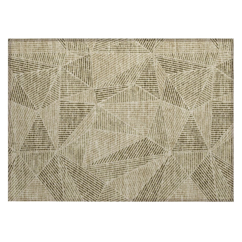 Machine Washable Indoor/ Outdoor Chantille Geometric Mosaic Rug