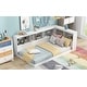 preview thumbnail 4 of 13, Twin Size All-in-One Wood Daybed with Storage Cabinets Floor Bed & USB Ports Storage Bed No Box Spring Needed, Easy Assembly