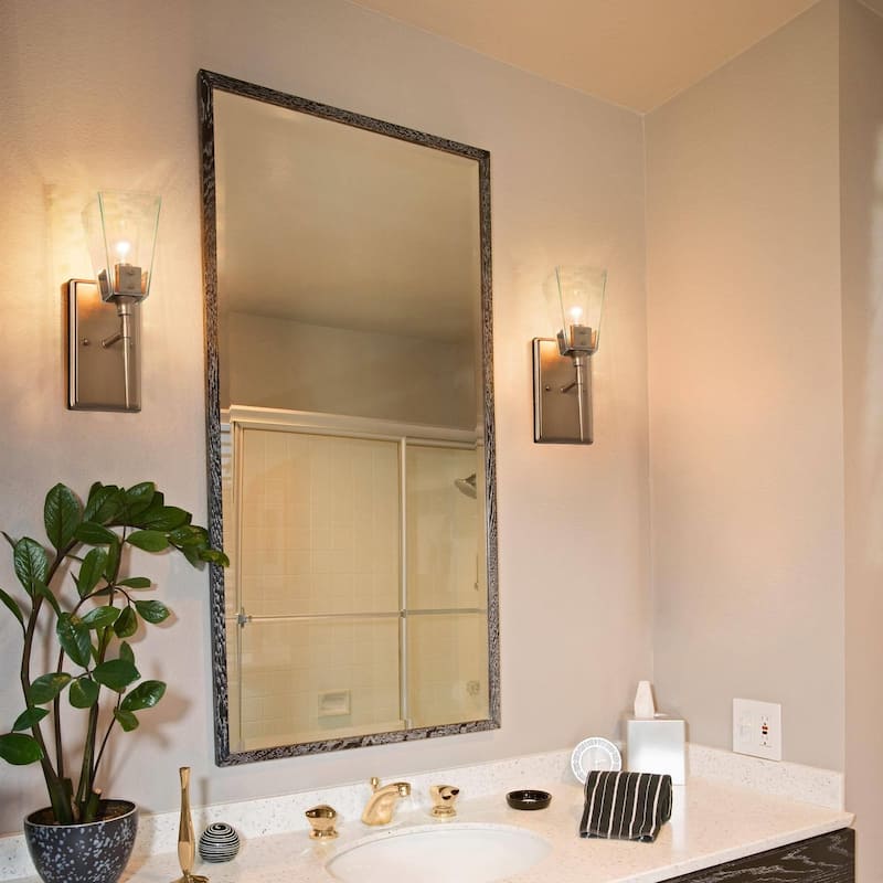 Mirha Mid-Century Modern Industrial Dimmable Glass Wall Sconce Bathroom Vanity Lights Foyer Powder room Hallway