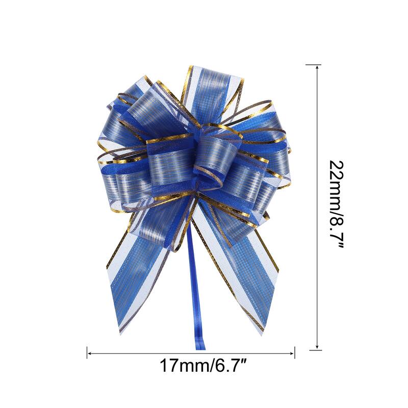 20pcs Large Pull Bow Gift Wrapping Bows Ribbon Organza - Blue - 7 Inch