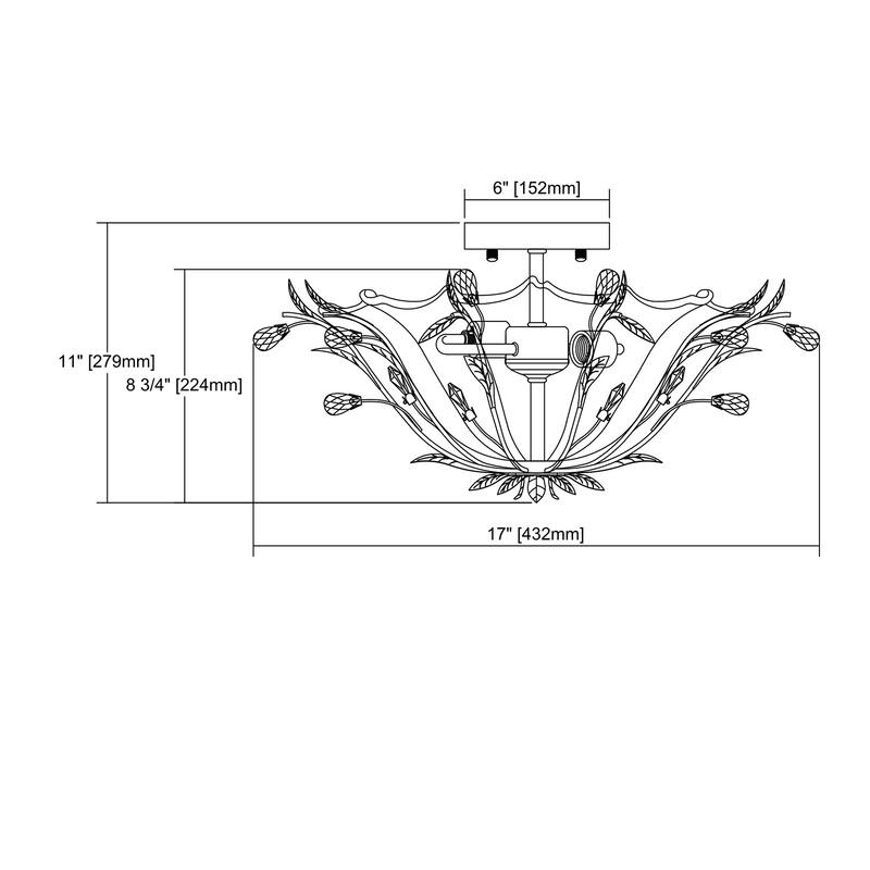 Elk Home Circeo Light Pink With Frosted Sugar Glass 2 Light Semi Flush