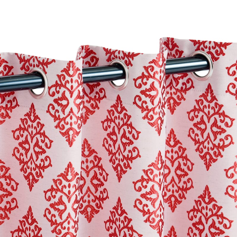Superior Venetian Damask Jacquard Embroidered Washable Curtains, Set of 2