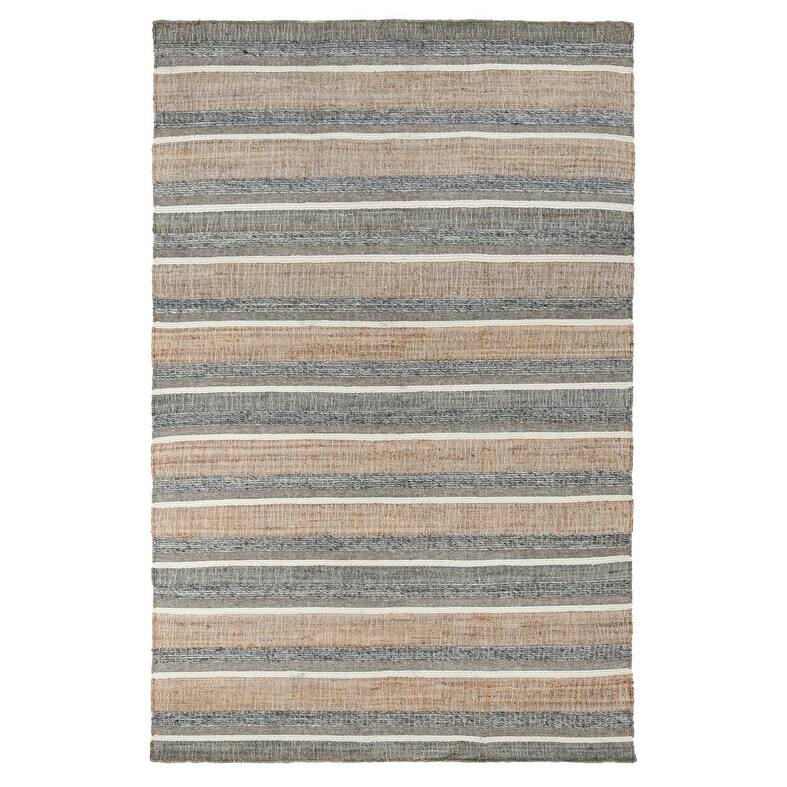 Elodie Natural Blue Multi Handwoven Area Rug by Kosas Home - 5x8