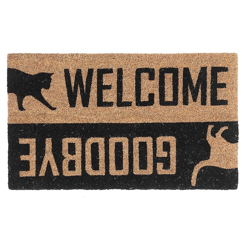 Coir Door Mat (Cat - Welcome/Goodbye) - 2' x 6' Runner