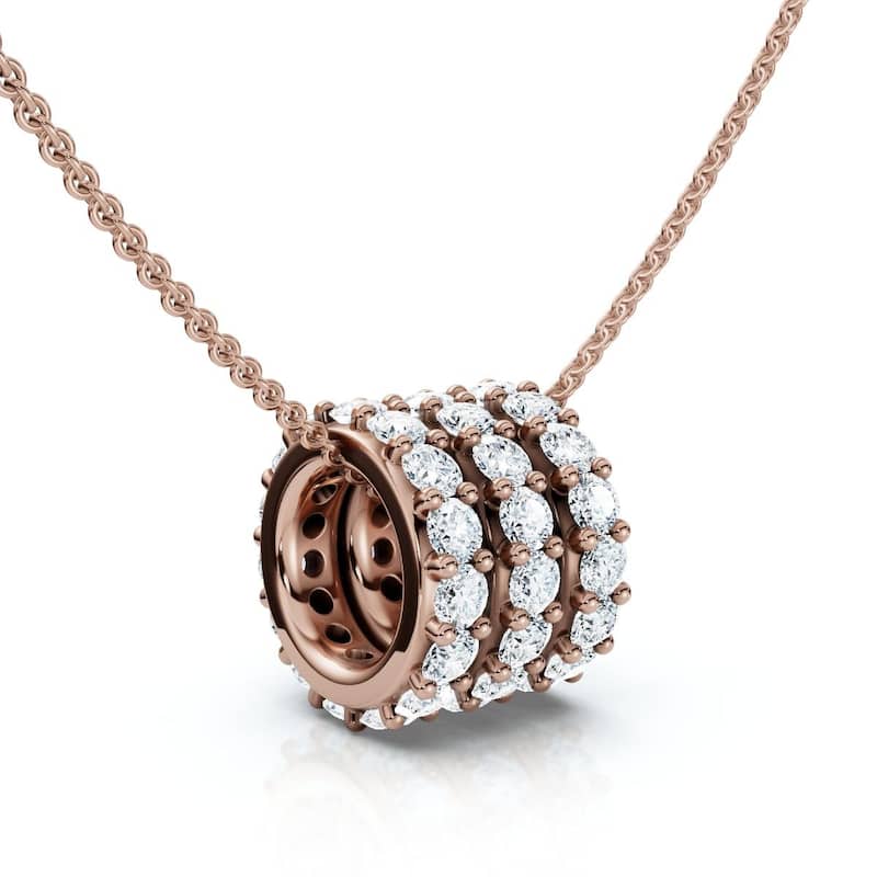 Bliss Diamond 1/2Ct Bernarda Diamond Pendant Gold Women's Necklace Lab Grown EF/VS - Rose