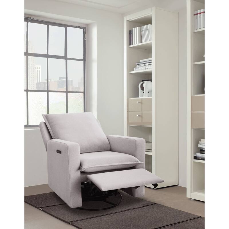 Luna 29" Wide Power Swivel Glider, Pearl River