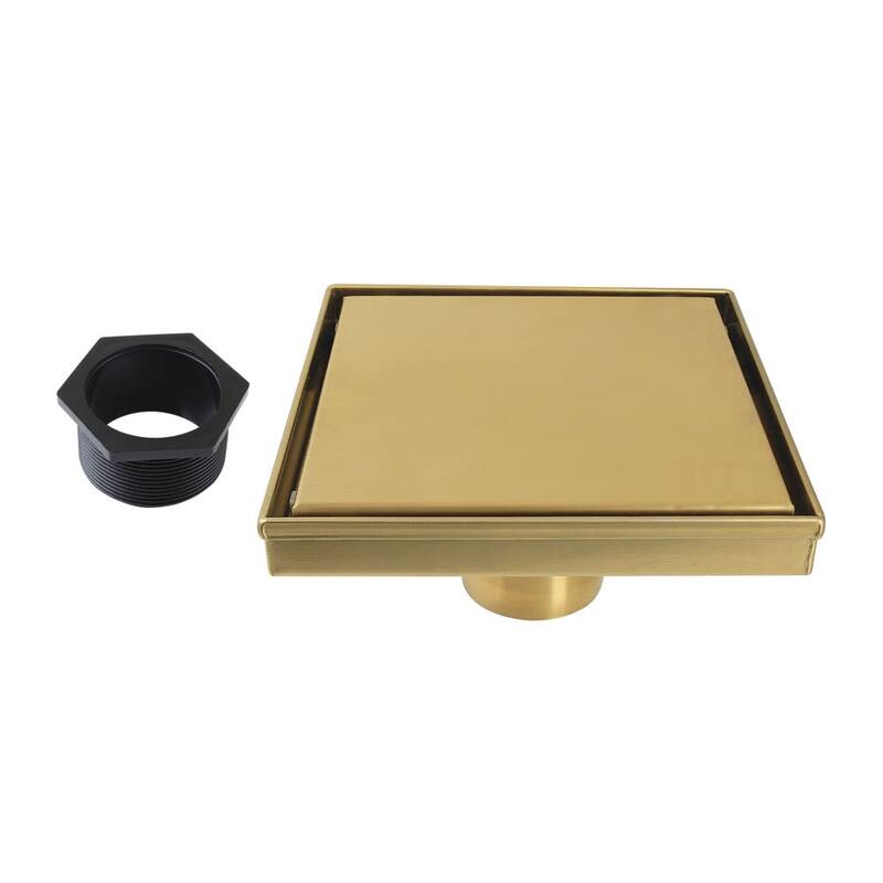 Kingston Brass BSF662 Watercourse 6" Square Shower Drain - Brushed Brass