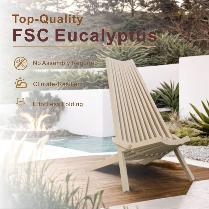 Acacia Wood Folding Chair with Long Back