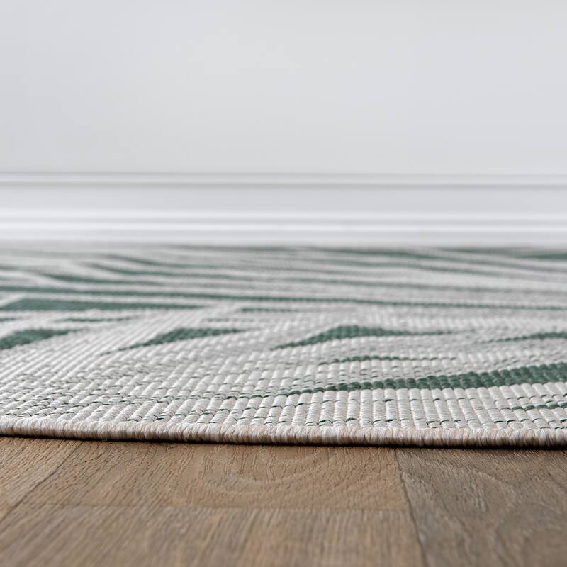 World Rug Gallery Tropical Nature Inspired Indoor/Outdoor Area Rug
