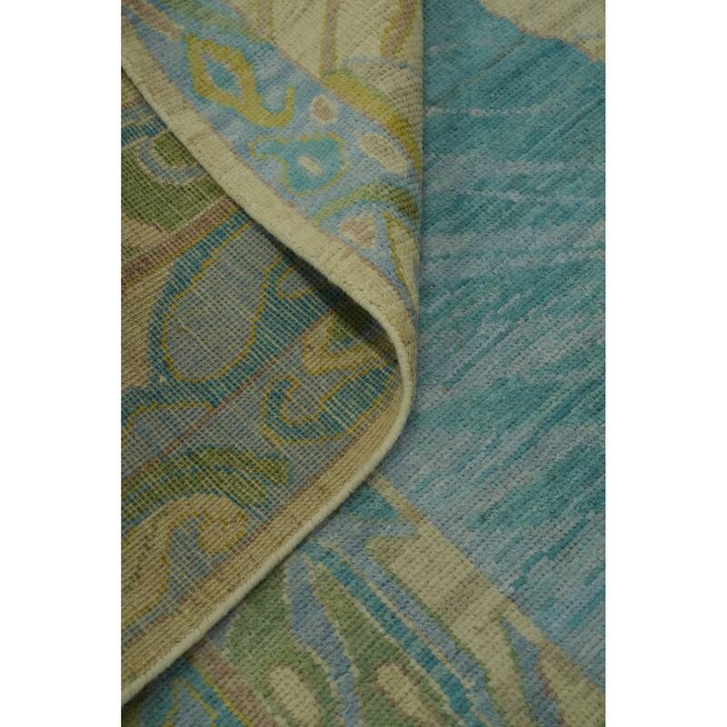 Vegetable Dye Wool Oushak Turkish Area Rug, Geometric Carpet - 11' 9'' X 8' 11''