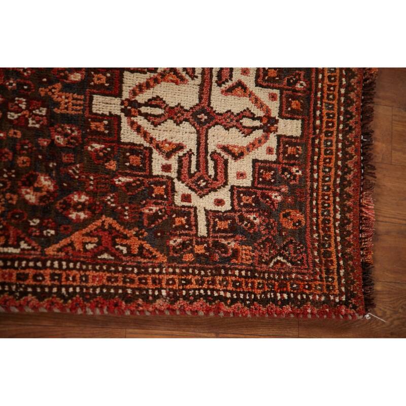 Medallion Shiraz Persian Vintage Area Rug Handmade Wool Carpet - 4'9"x 7'4"