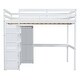 preview thumbnail 11 of 28, Full Size Loft Bed with Built-in Wardrobe and Storage Shelves, Solid Wood Loft Bedframe with Bulit-in Desk and 2 Storage Drawers