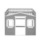 preview thumbnail 36 of 112, Solid Wood House Loft Bed with Window Design and Ladder, Twin/Full Size Playhouse Bed Loft Bed Frame with Guardrail for Kids