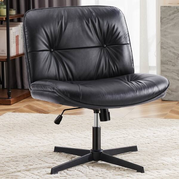 SUNLEI Armless Criss Cross Chair, Wide Vanity Chairs with Back, Cross
