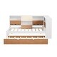 preview thumbnail 7 of 17, Twin Bed Frame with Trundle Bed and Bookcase, Wooden Captain Bed Built-in Led Downlight and USB Port for Guest Room, Bedroom
