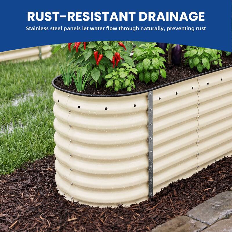 Moasis Oval Metal Outdoor Raised Garden Bed