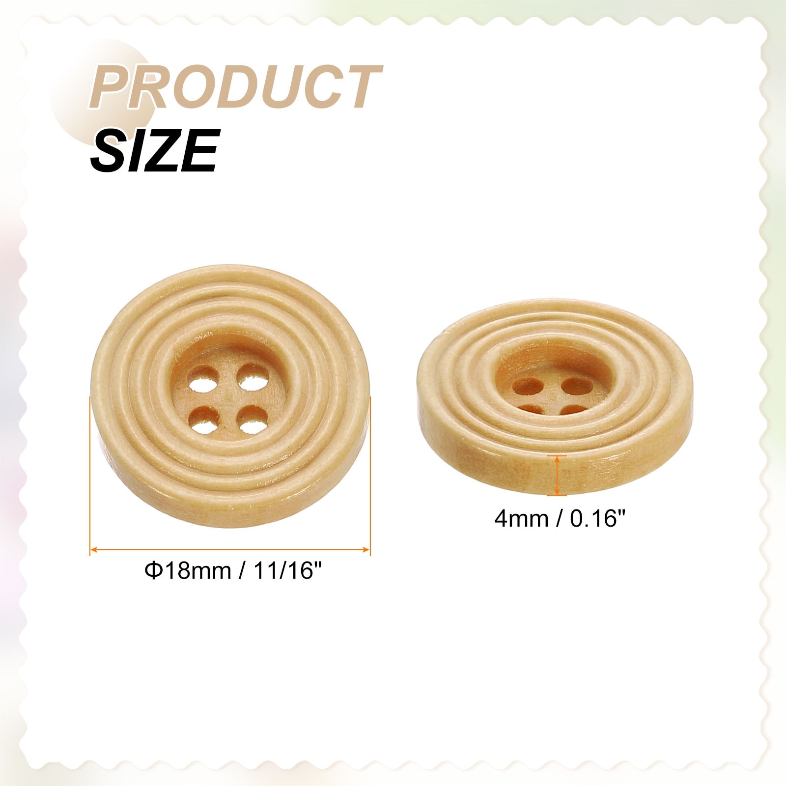 DIY Sewing Buttons Wooden Round Flat Craft Replacement Button for Sewing Clothing Crafts