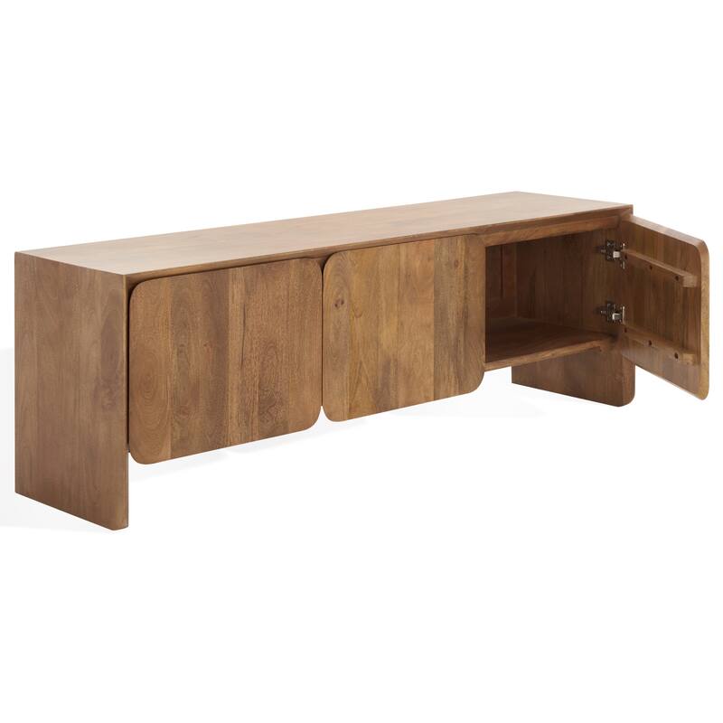 SAFAVIEH Couture Grigorio Solid Wood 3-Door Sideboard, Fully Assembled - 59"W x 16"D x 20"H