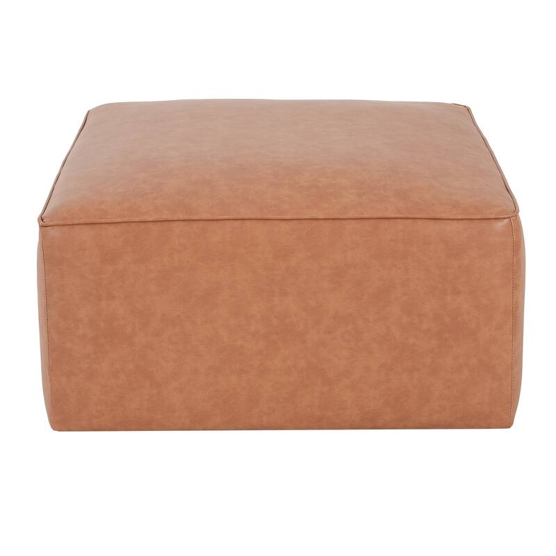 Roomfitters Square Upholstered Ottoman Coffee Table with Modern Low Profile Design